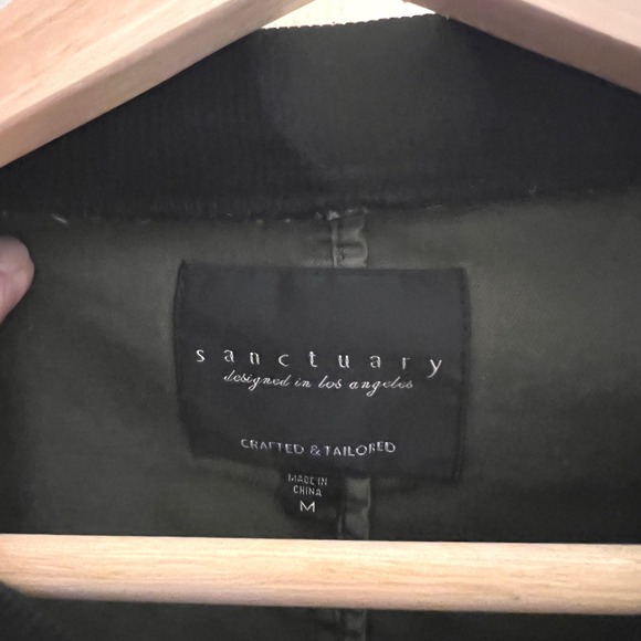 Sanctuary Green Camo Bomber Jacket Military Zipper Pockets Women's M - Picture 3 of 5